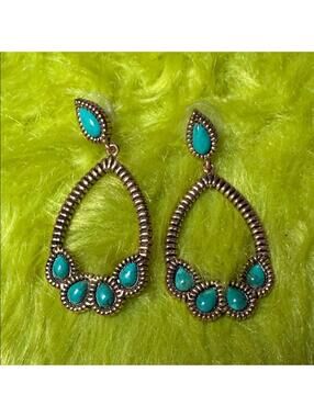 Studio Barse Turquoise and Gold Teardrop Earrings